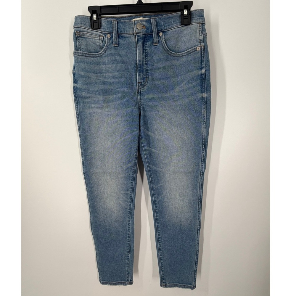 Madewell 10" High Rise Skinny Crop Jeans Blue Medium Wash Raw Hem Women Size 29
